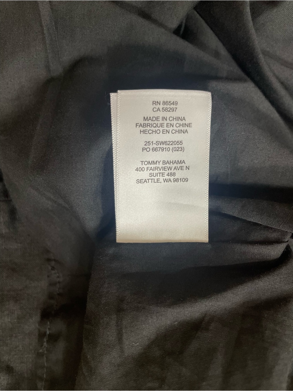 Tommy Bahama “Two Palms” Black Short Sleeve Linen Collared Dress - Picture 10 of 11